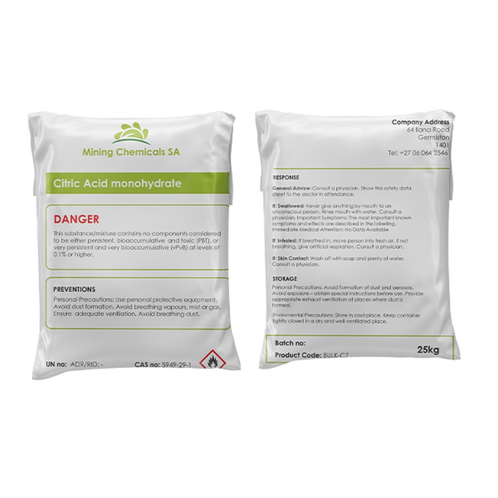 citric acid monohydrate 25kg citric acid monohydrate 25kg