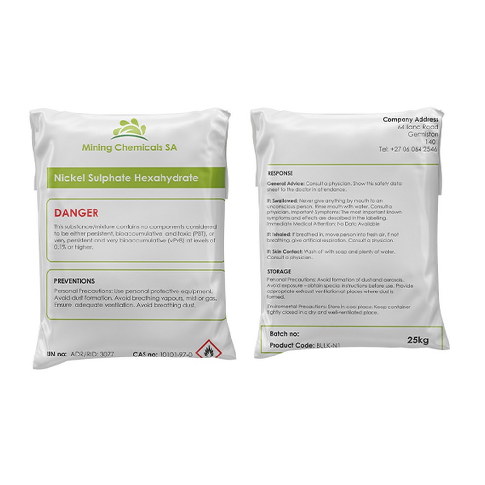 nickel sulphate hexahydrate 25kg nickel sulphate hexahydrate 25kg